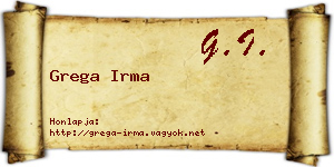 Grega Irma névjegykártya